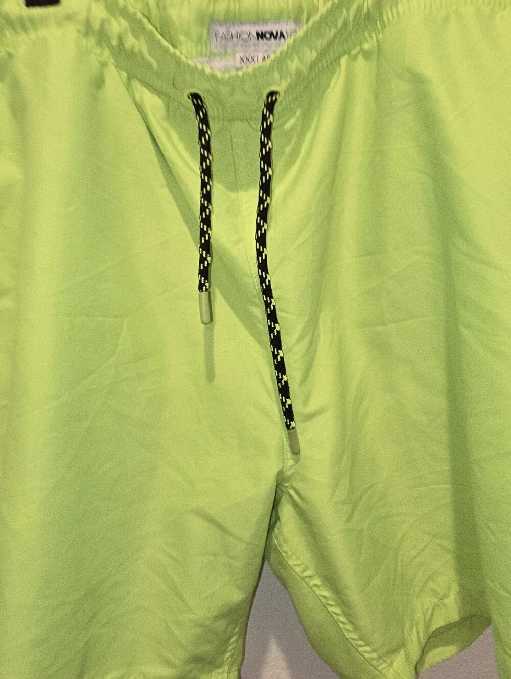 Fashion Nova Men's Neon Lime Swim Board Shorts
